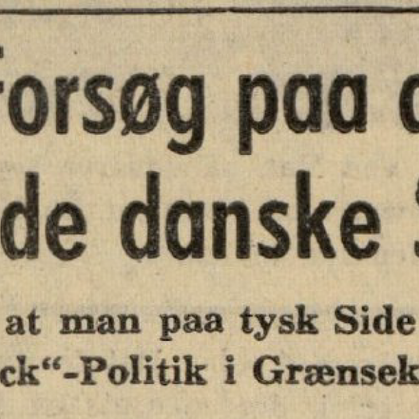 Overskrift i Flensborg Avis fra 1953